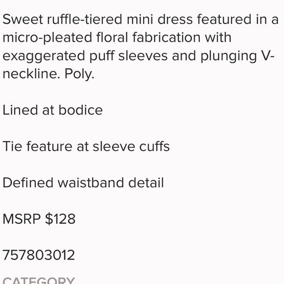 🚫KEEPING IT🚫🌺NWT🤩 |•FREE PEOPLE•| Size Small Flirty, Floral Dress🌺 - Picture 13 of 13